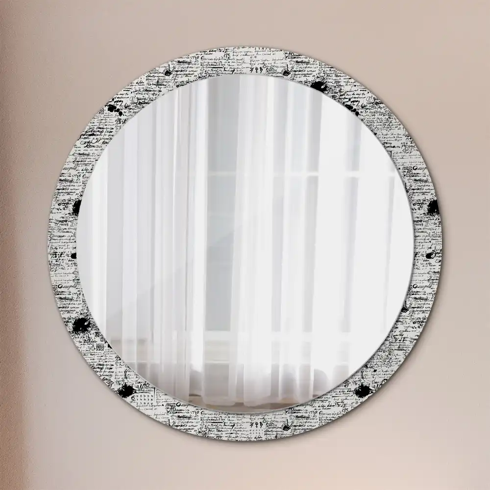 Oglindă rotundă decorativă cu design tip mâzgăleli