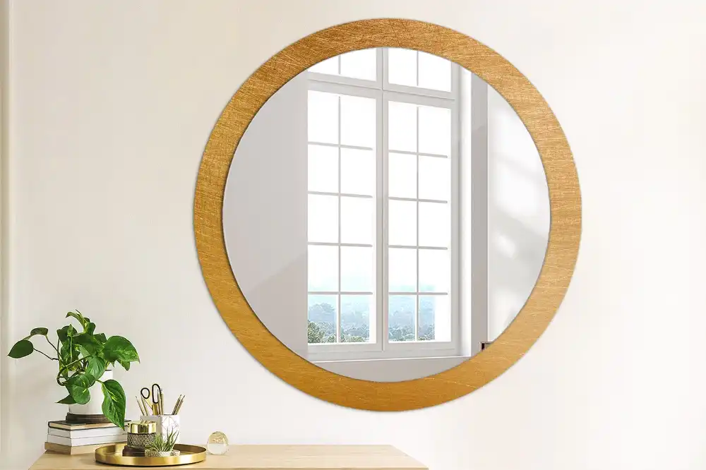 Oglindă rotundă decorativă de perete în stil loft vintage