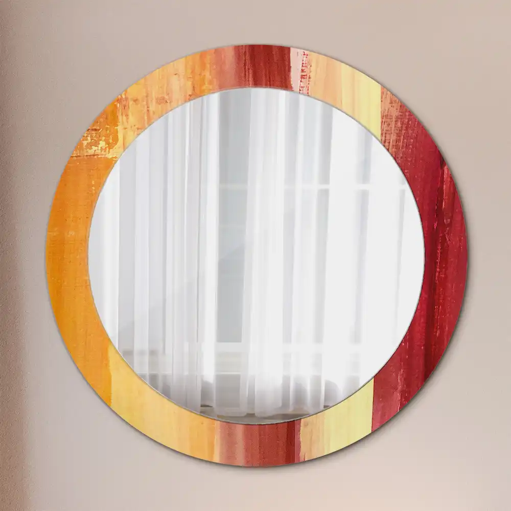 Oglindă rotundă cu imprimeu pictură abstractă