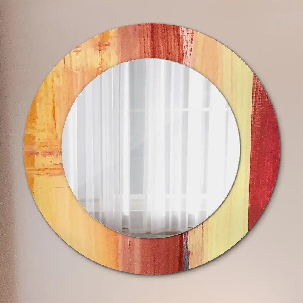 Oglindă rotundă cu imprimeu pictură abstractă