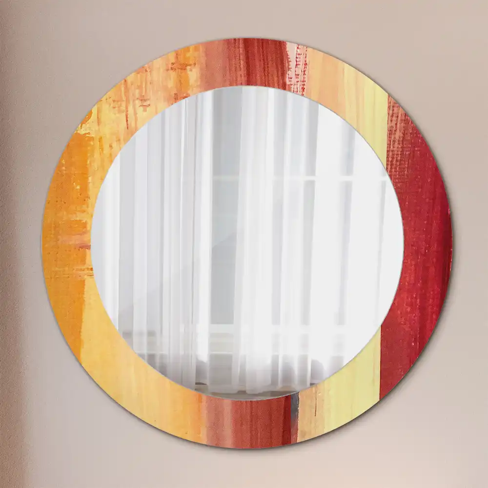 Oglindă rotundă cu imprimeu pictură abstractă