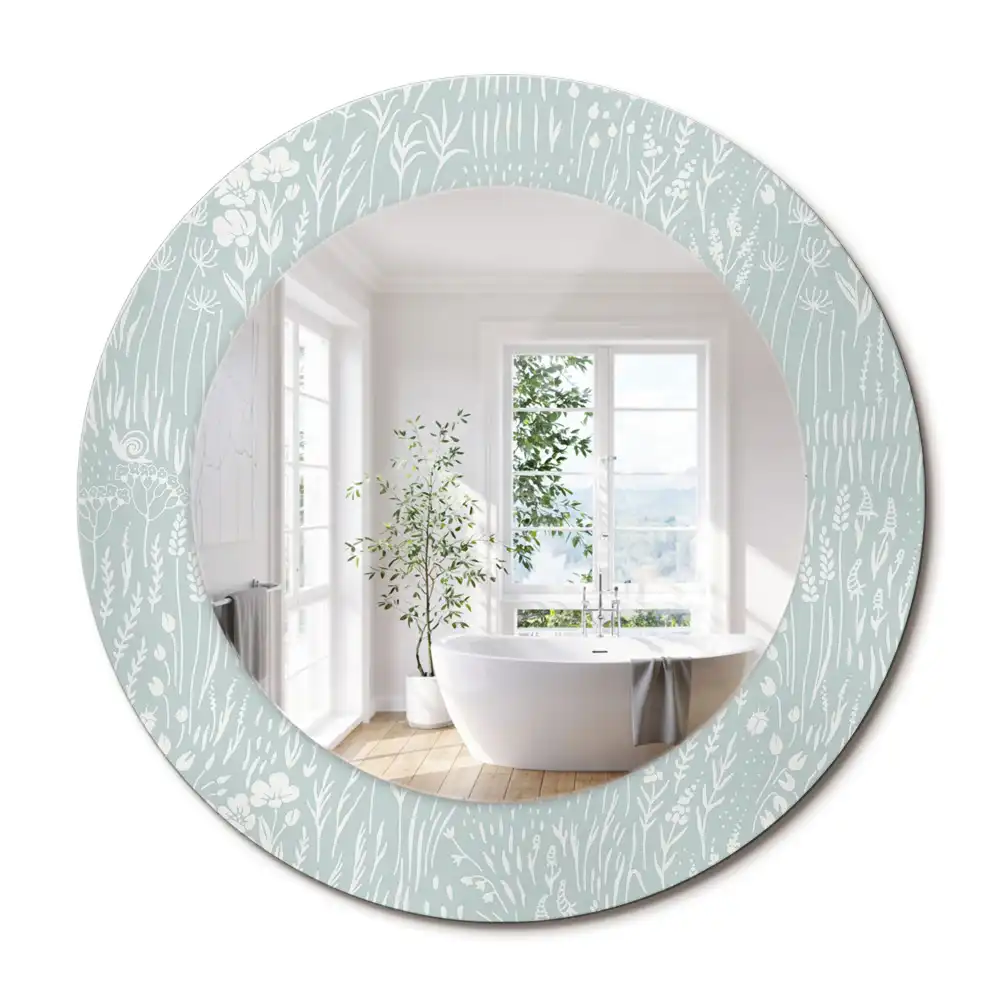 Oglindă rotundă decorativă de perete Melc în pajiște