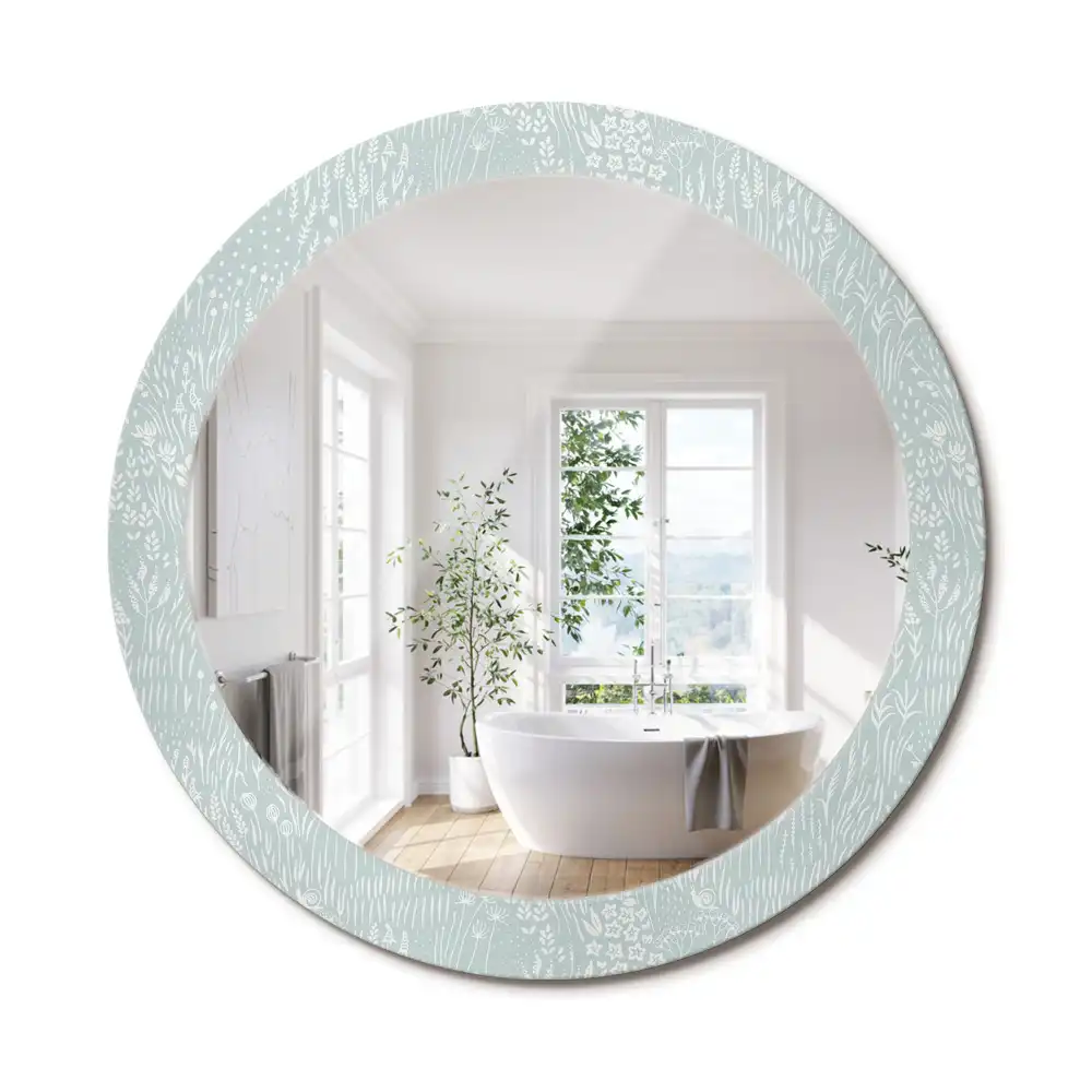 Oglindă rotundă decorativă de perete Melc în pajiște