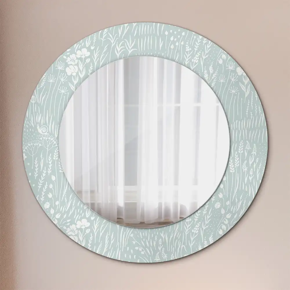Oglindă rotundă decorativă de perete Melc în pajiște