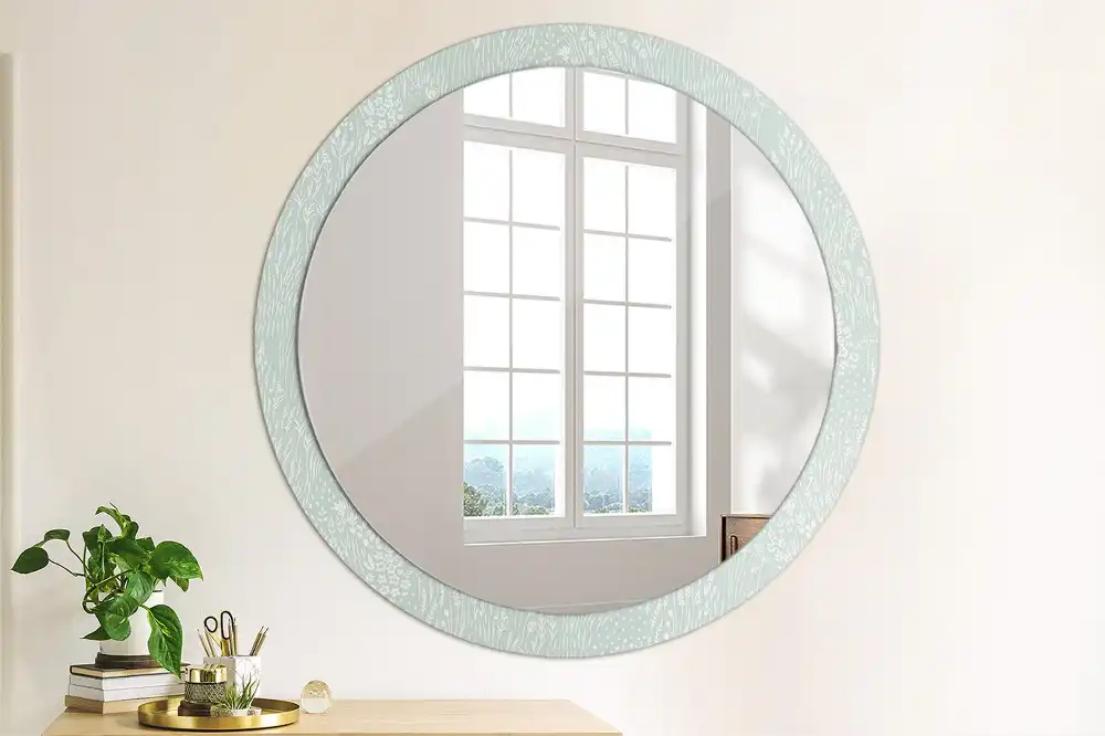 Oglindă rotundă decorativă de perete Melc în pajiște