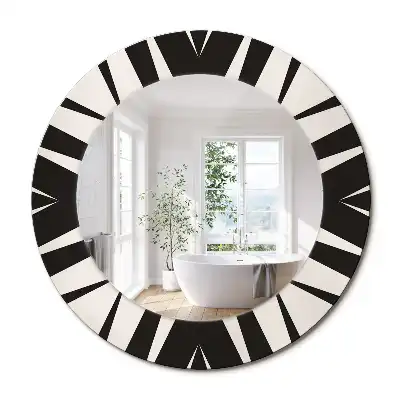 Oglindă rotundă decorativă cu geometrie abstractă