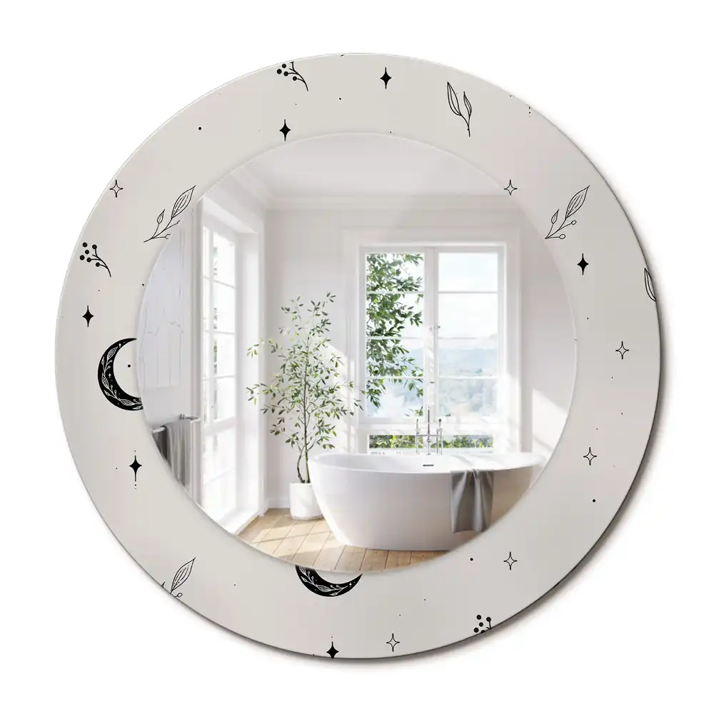 Oglindă decorativă rotundă cu design floral