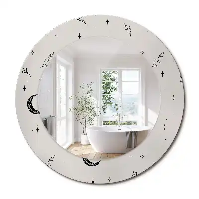 Oglindă decorativă rotundă cu design floral
