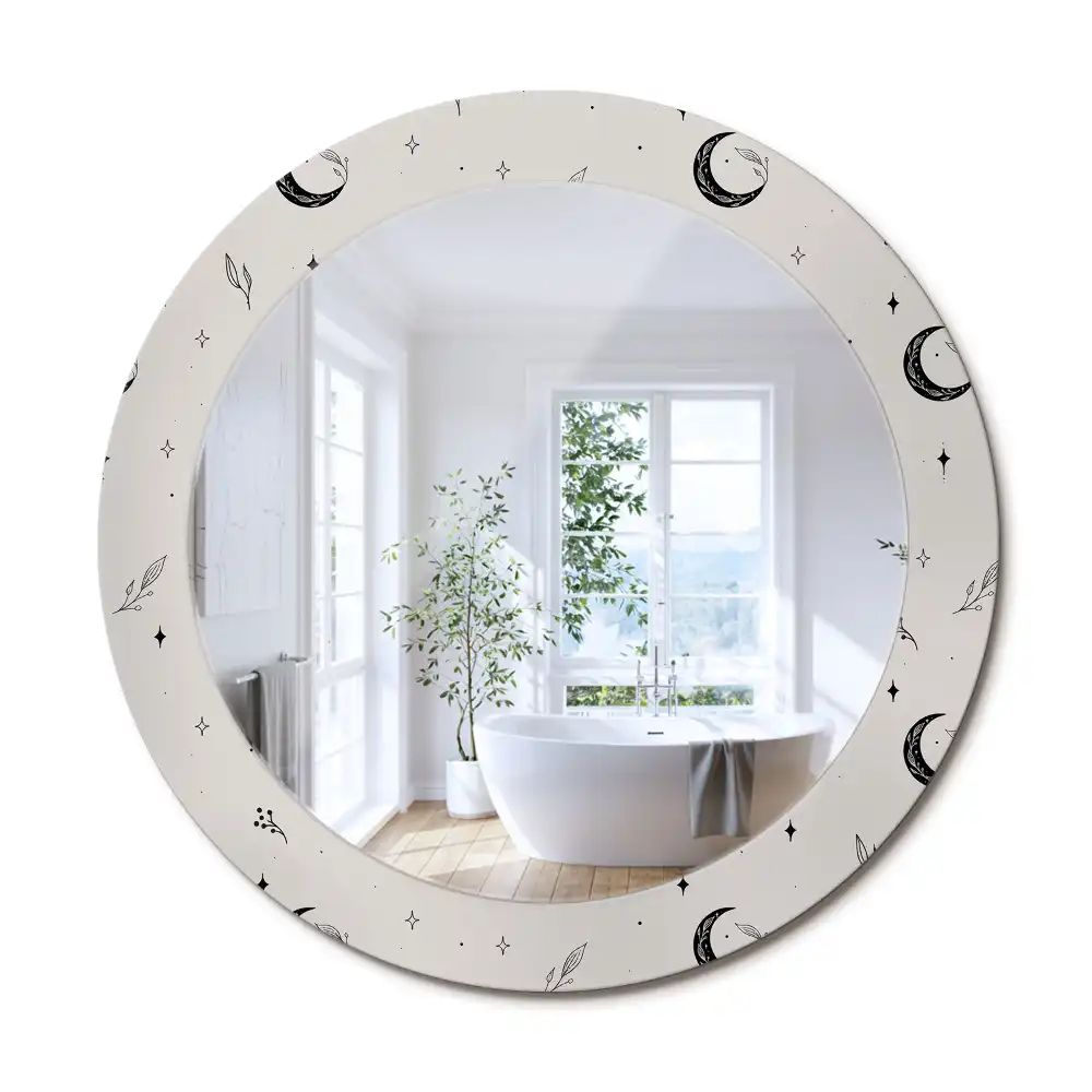 Oglindă decorativă rotundă cu design floral