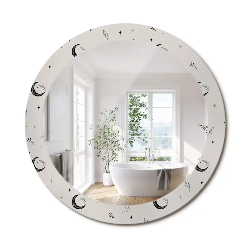 Oglindă decorativă rotundă cu design floral