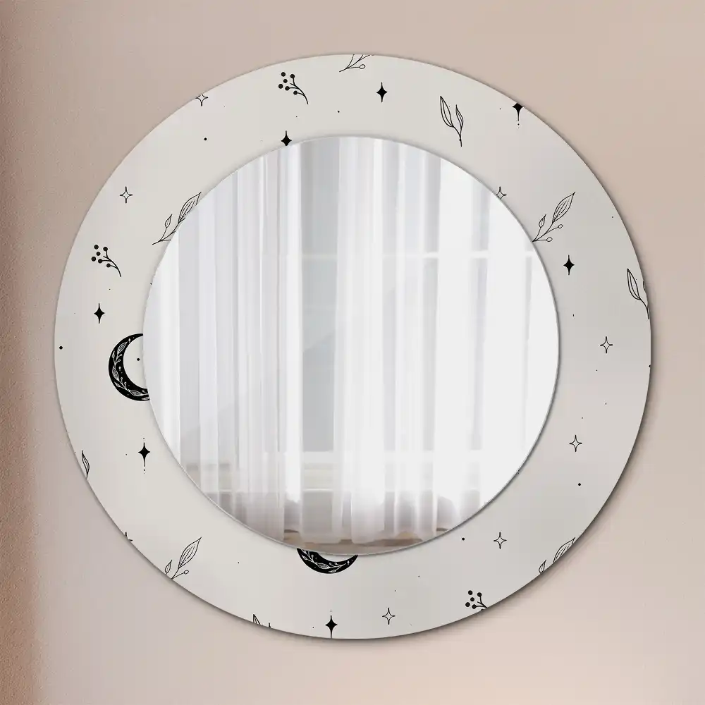 Oglindă decorativă rotundă cu design floral