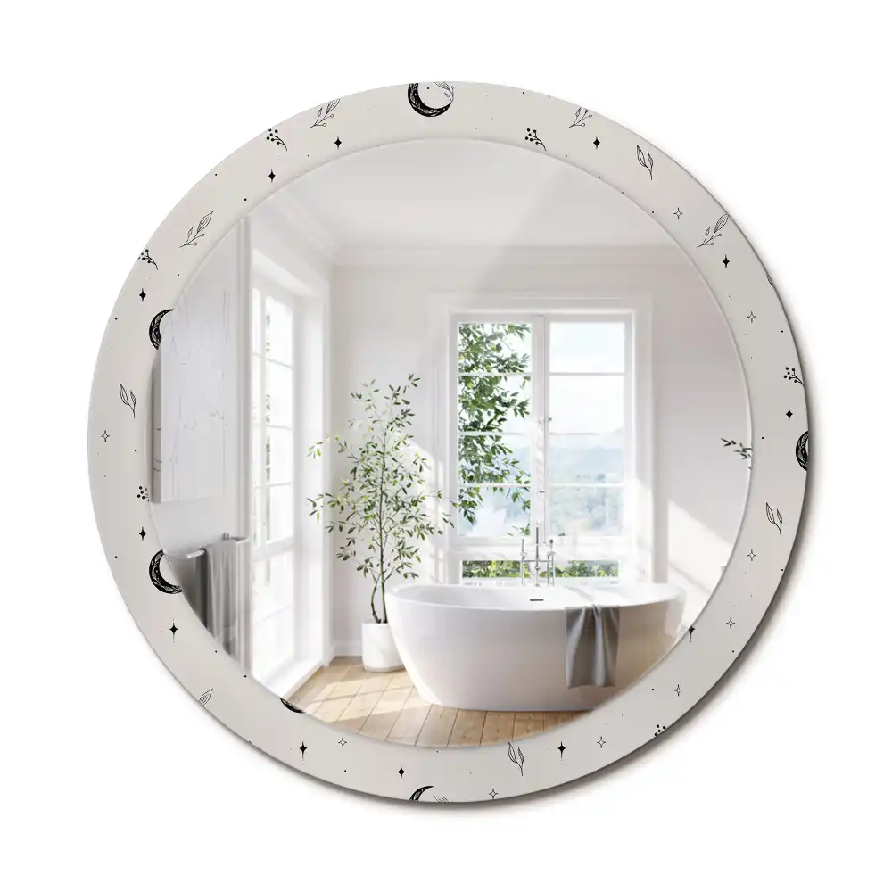 Oglindă decorativă rotundă cu design floral