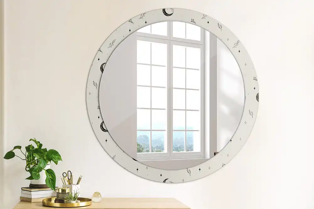 Oglindă decorativă rotundă cu design floral