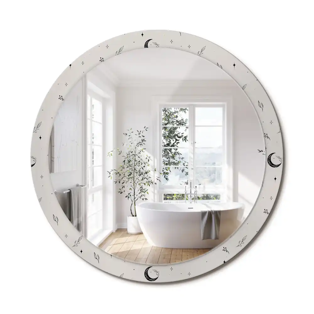 Oglindă decorativă rotundă cu design floral