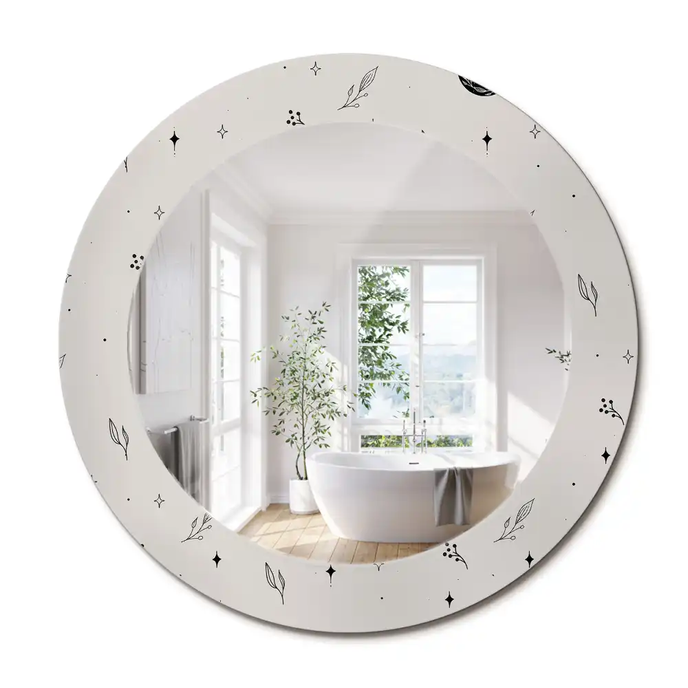 Oglindă decorativă rotundă cu design floral