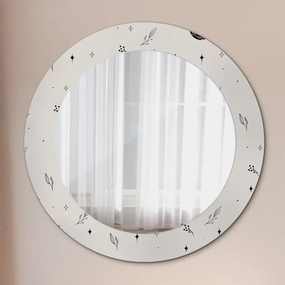 Oglindă decorativă rotundă cu design floral