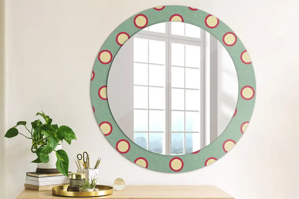 Oglindă decorativă rotundă cu design de puncte