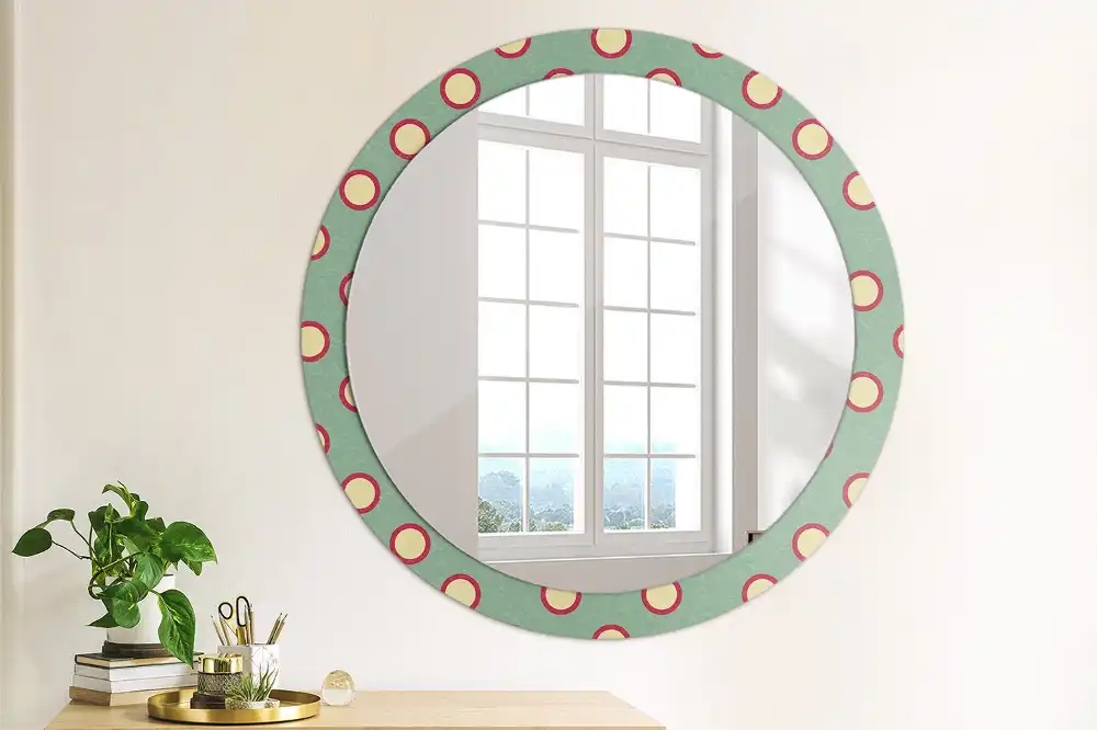 Oglindă decorativă rotundă cu design de puncte