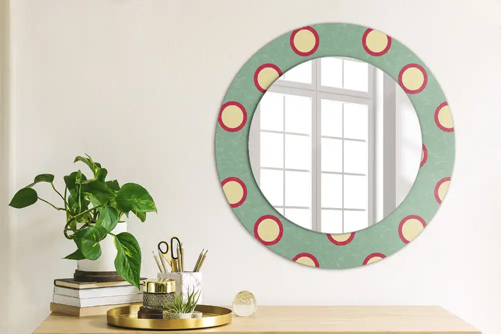 Oglindă decorativă rotundă cu design de puncte