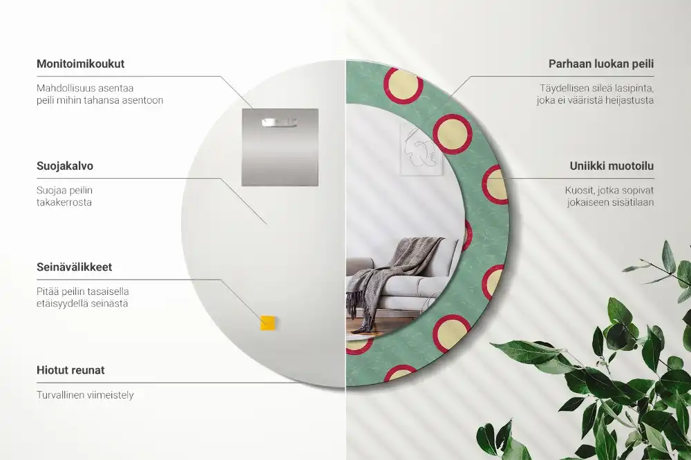 Oglindă decorativă rotundă cu design de puncte