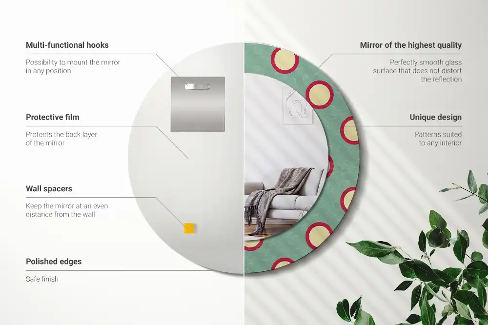 Oglindă decorativă rotundă cu design de puncte