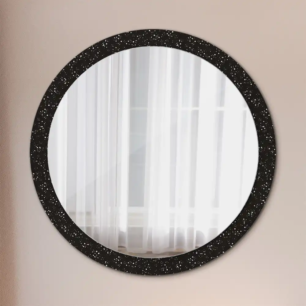 Oglindă rotundă decorativă de perete cu puncte haotice