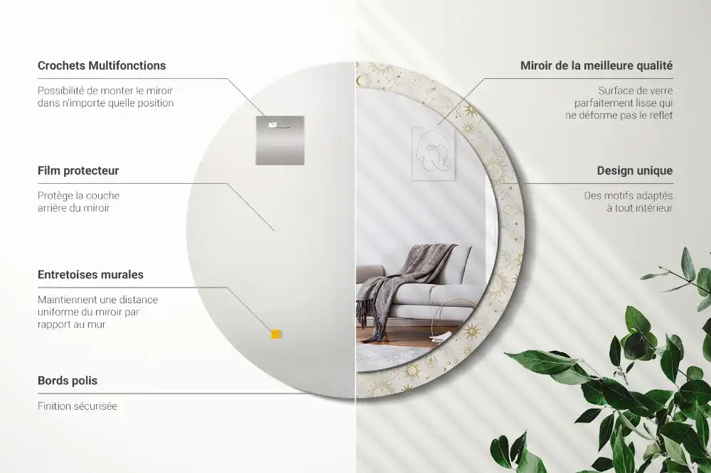 Oglindă rotundă decorativă model Mistic