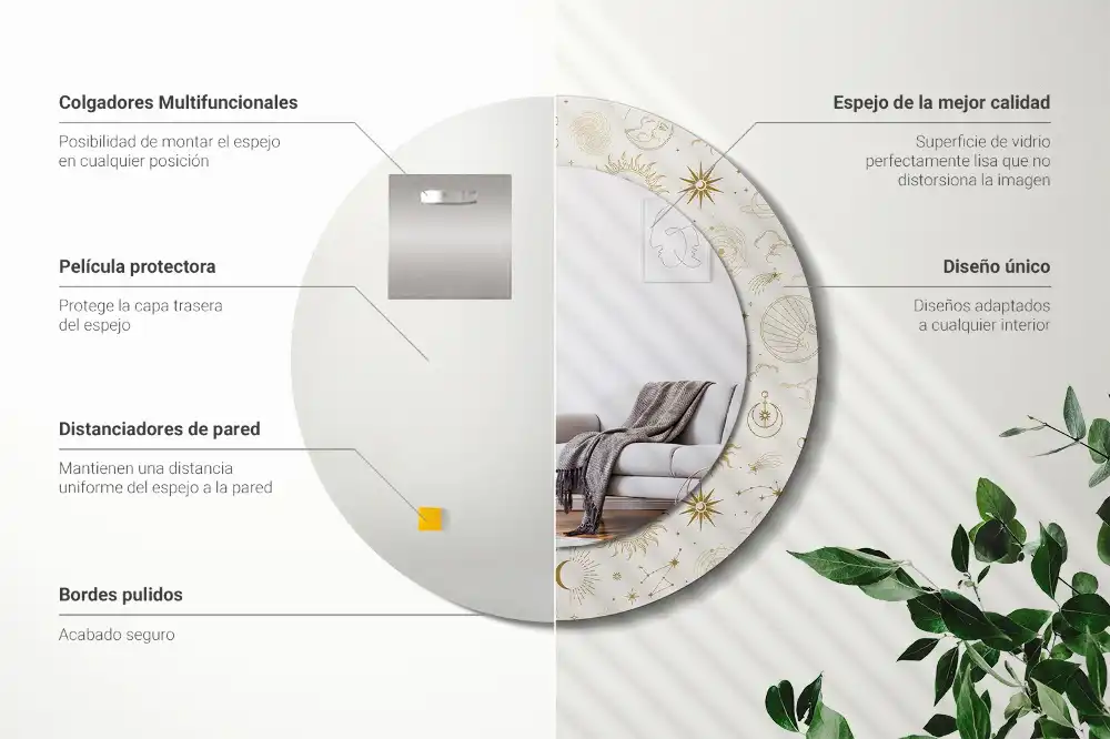 Oglindă rotundă decorativă model Mistic