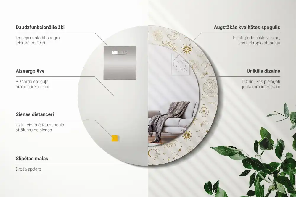 Oglindă rotundă decorativă model Mistic