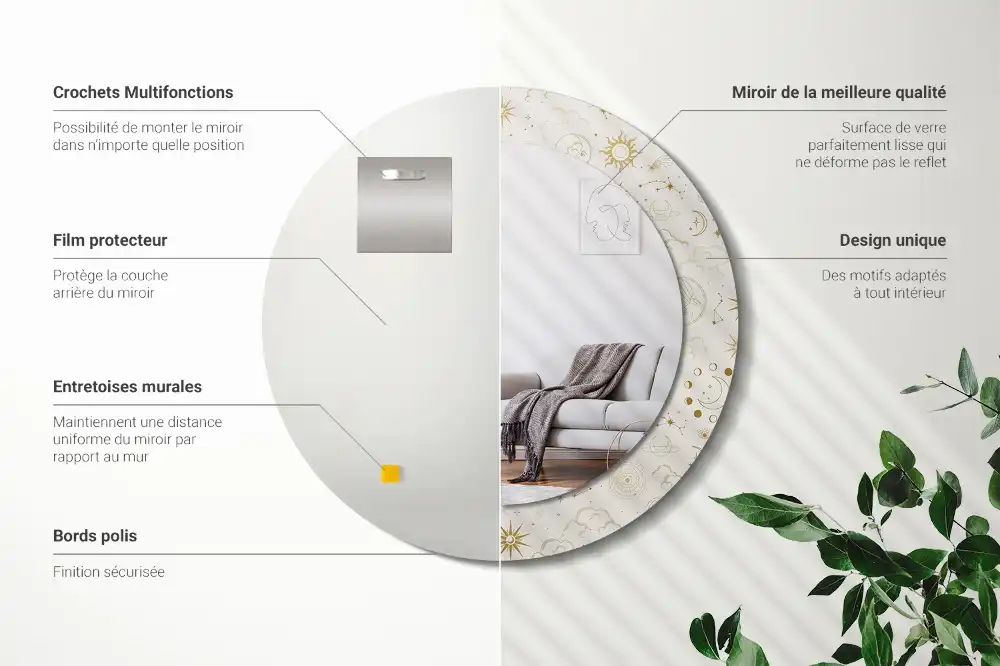Oglindă rotundă decorativă model Mistic