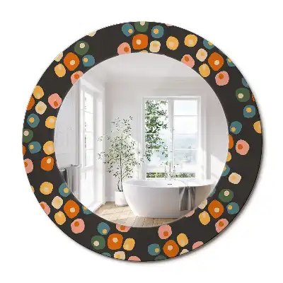 Oglindă rotundă decorativă cu model floral