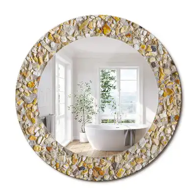 Oglindă decorativă rotundă cu aspect de terrazzo