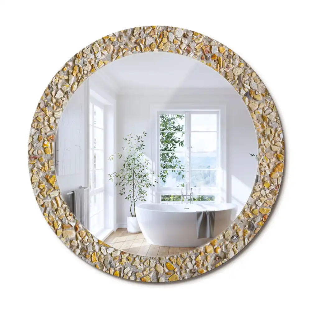 Oglindă decorativă rotundă cu aspect de terrazzo