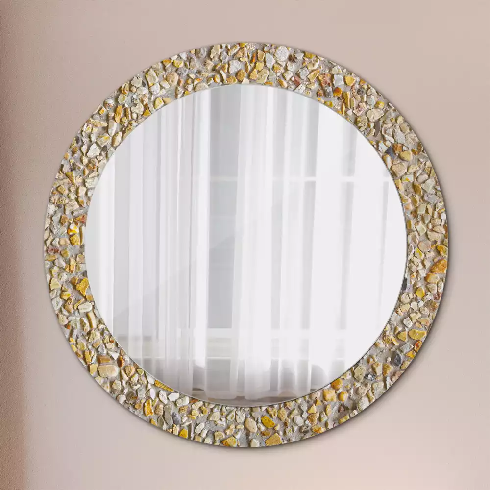 Oglindă decorativă rotundă cu aspect de terrazzo