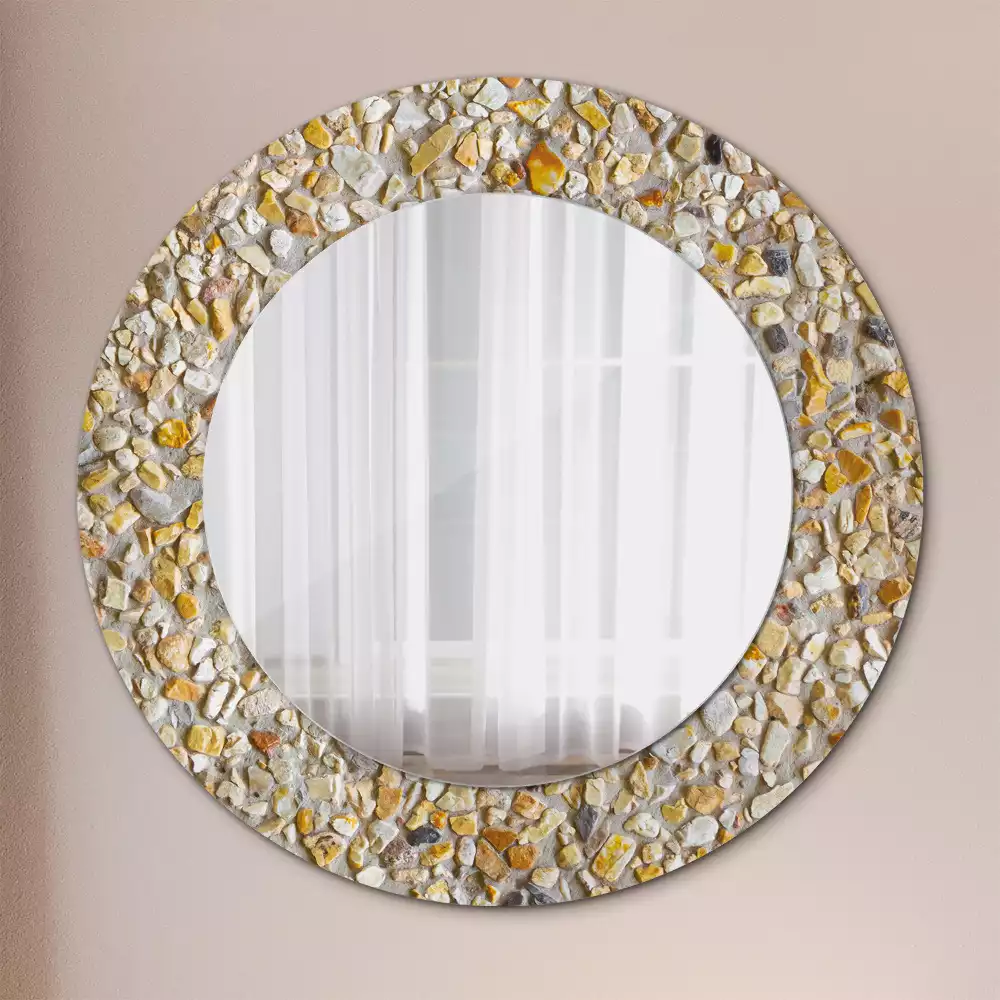 Oglindă decorativă rotundă cu aspect de terrazzo