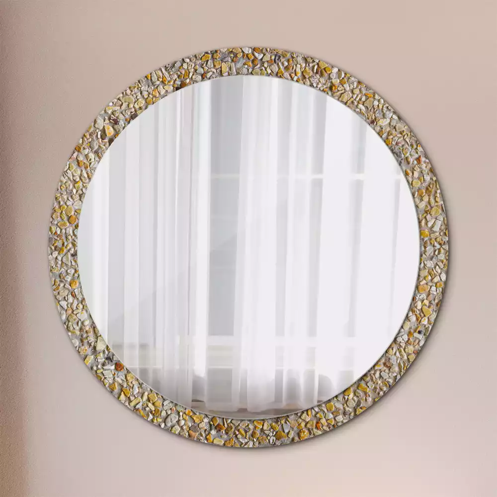 Oglindă decorativă rotundă cu aspect de terrazzo
