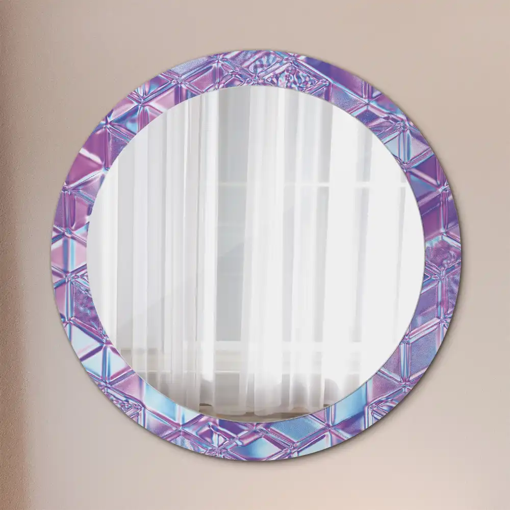 Oglindă decorativă rotundă cu aspect de cristal