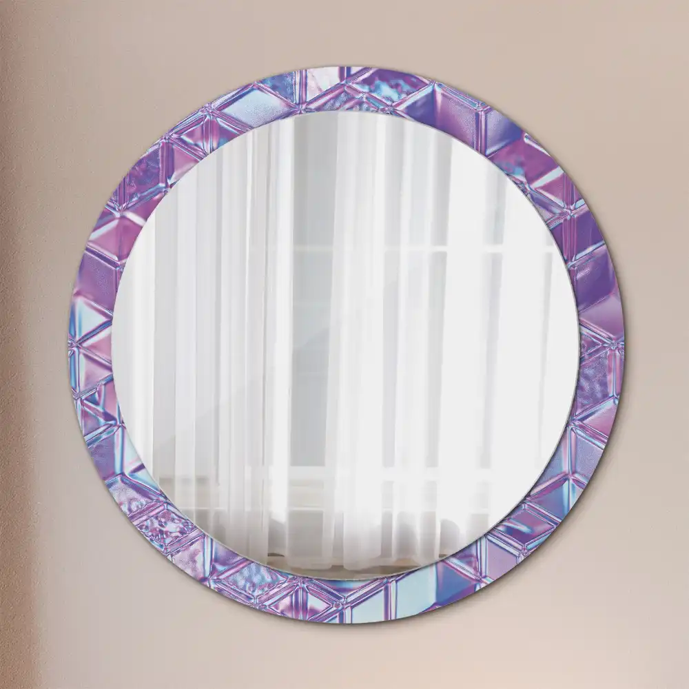 Oglindă decorativă rotundă cu aspect de cristal