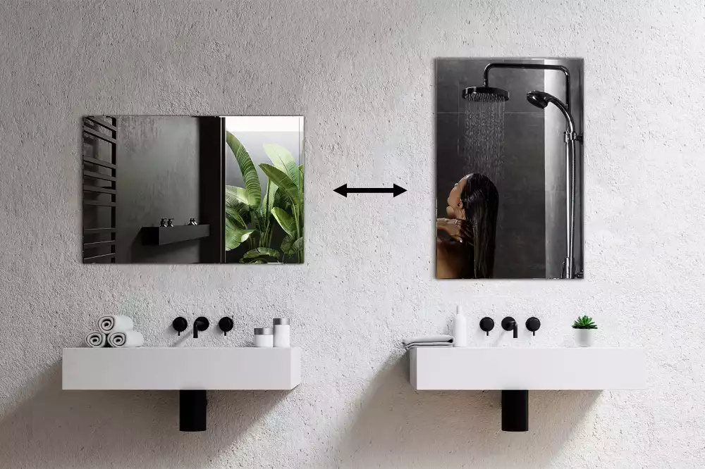 Oglindă dreptunghiulară minimalistă fără ramă