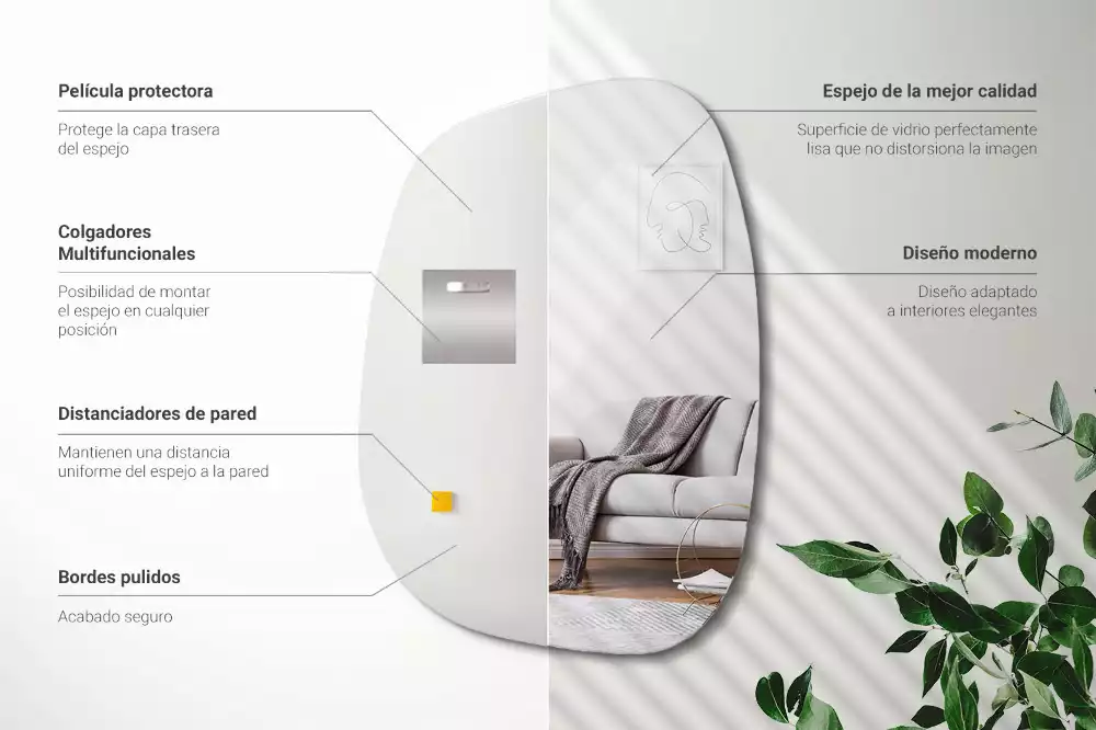 Oglindă de perete modernă în formă de pată