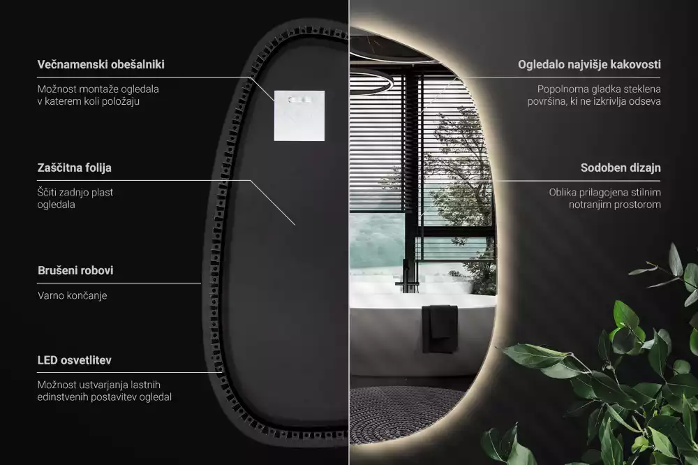 Oglindă pentru machiaj cu iluminare LED