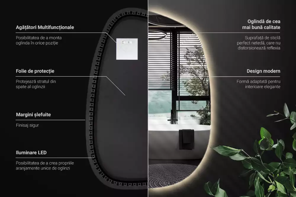 Oglindă pentru machiaj cu iluminare LED