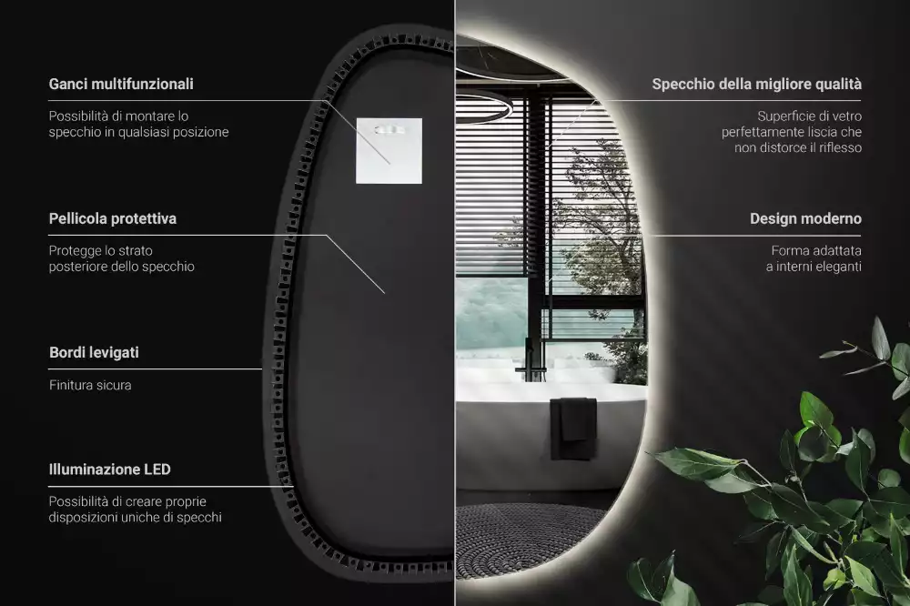 Oglindă pentru machiaj cu iluminare LED