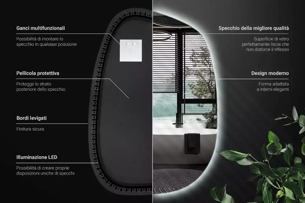 Oglindă pentru machiaj cu iluminare LED