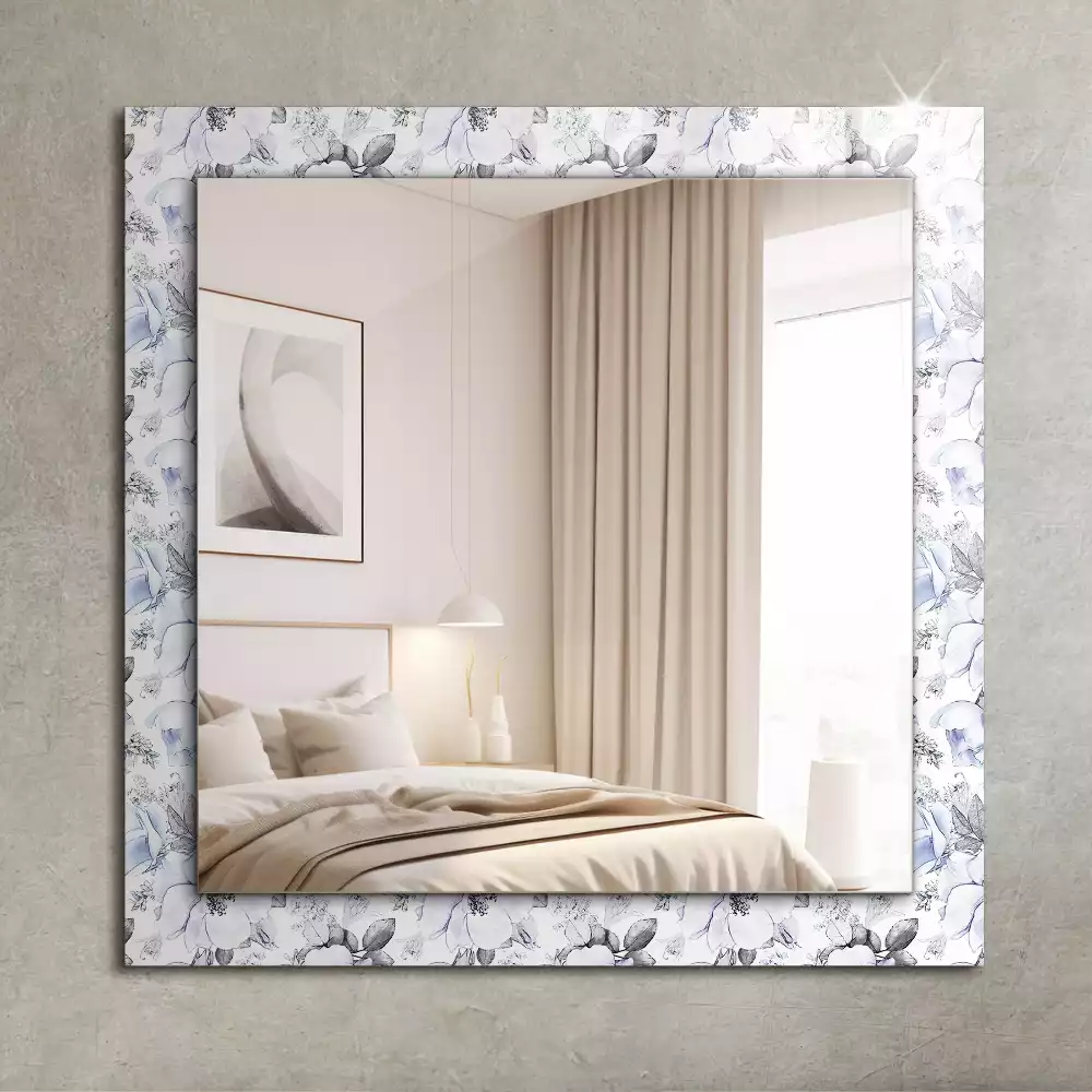 Oglindă decorativă de perete cu design floral și frunze