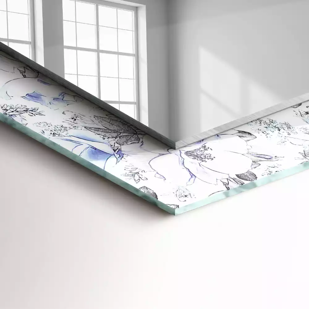 Oglindă decorativă de perete cu design floral și frunze