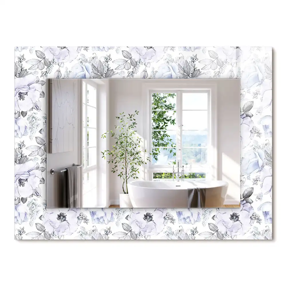 Oglindă decorativă de perete cu design floral și frunze