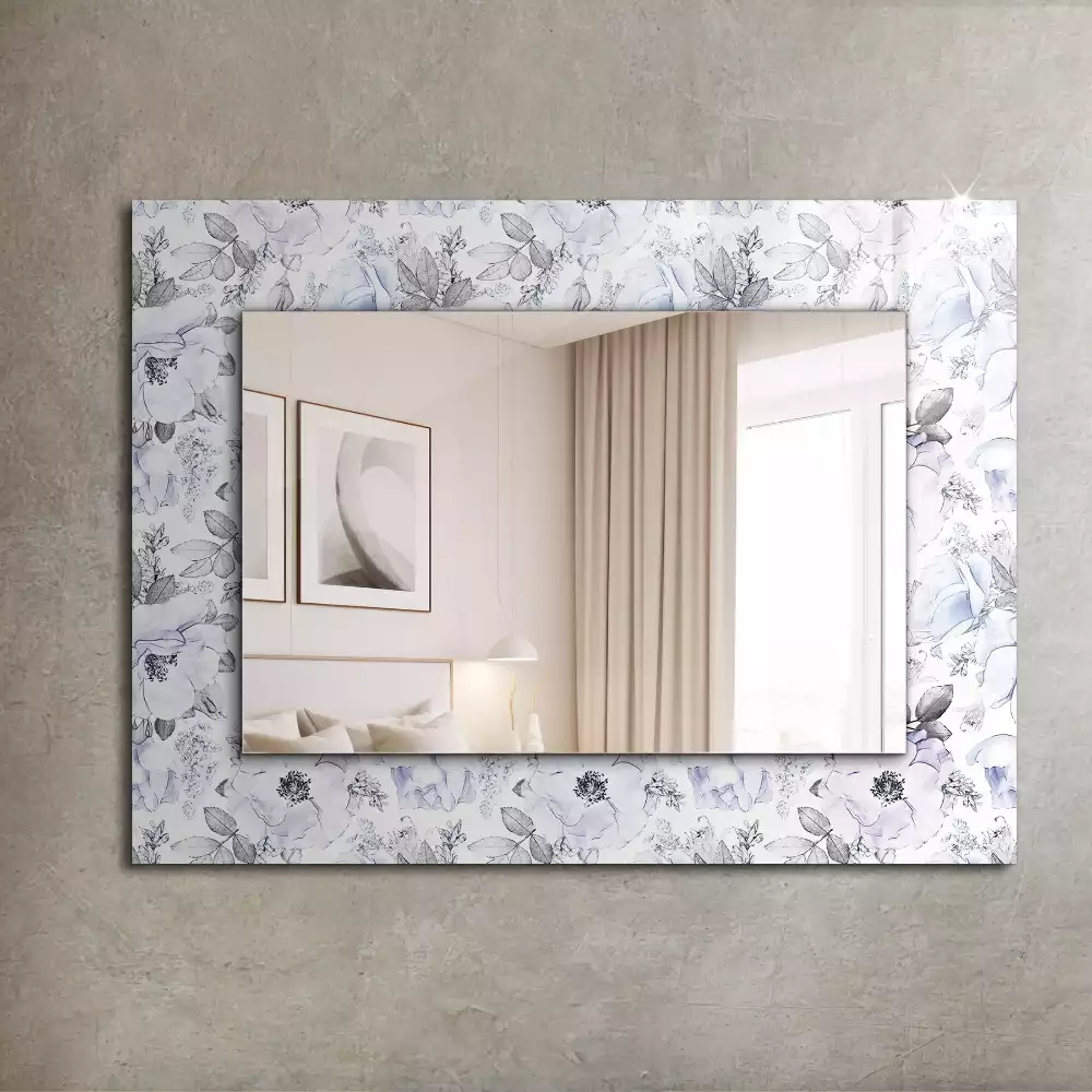 Oglindă decorativă de perete cu design floral și frunze
