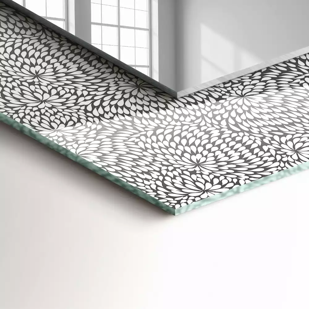 Oglindă dreptunghiulară decorativă cu model 3D pentru perete