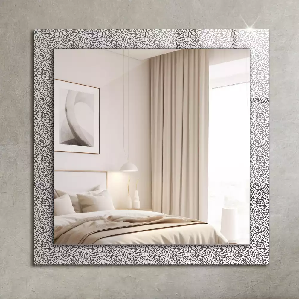 Oglindă dreptunghiulară decorativă cu model 3D pentru perete